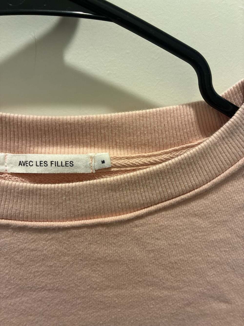 AVEC LES FILLES Pink Ruffle Trim Crewneck Sweatshirt Size M